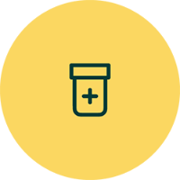 Receive medication and note dosage instructions.